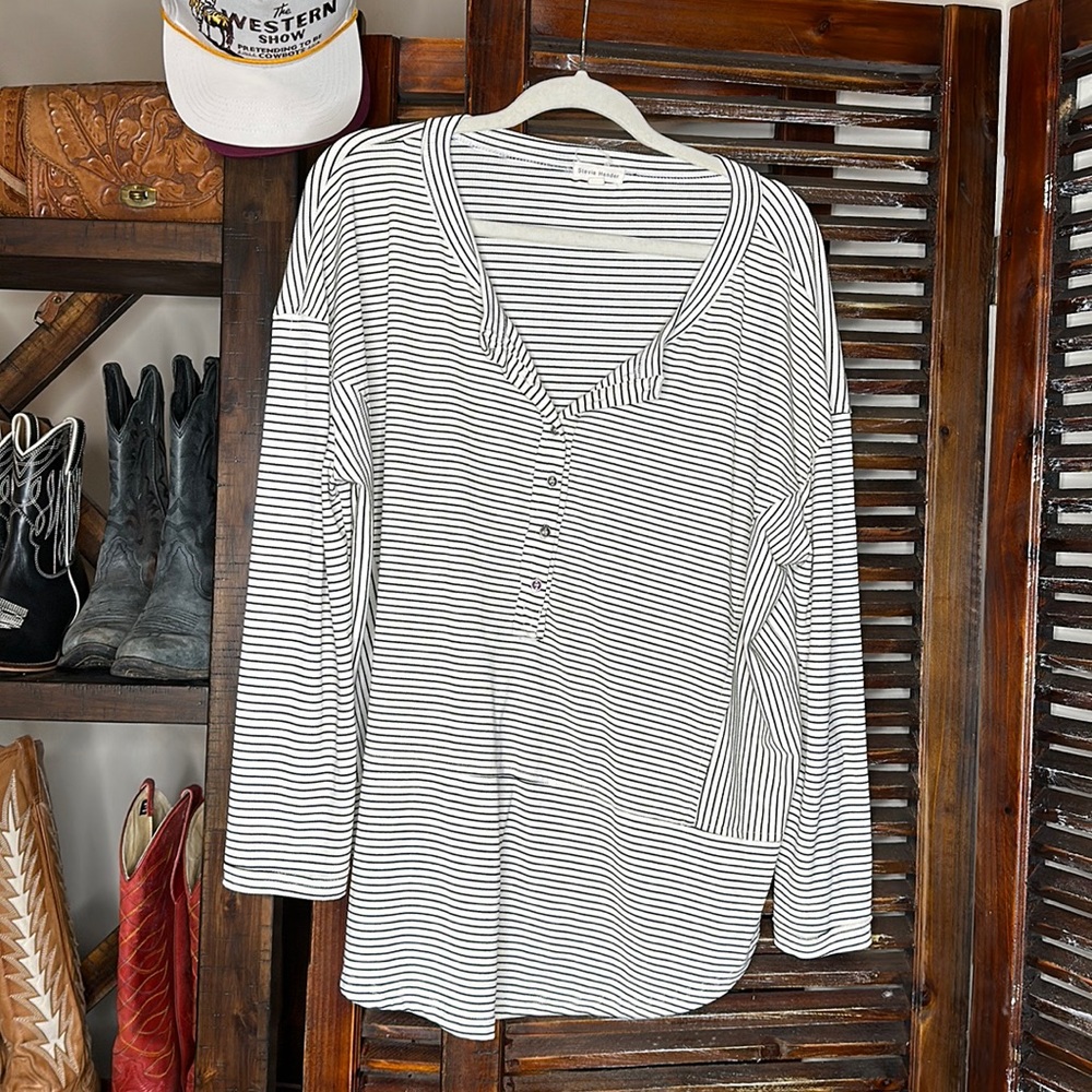 Oversized stripped top